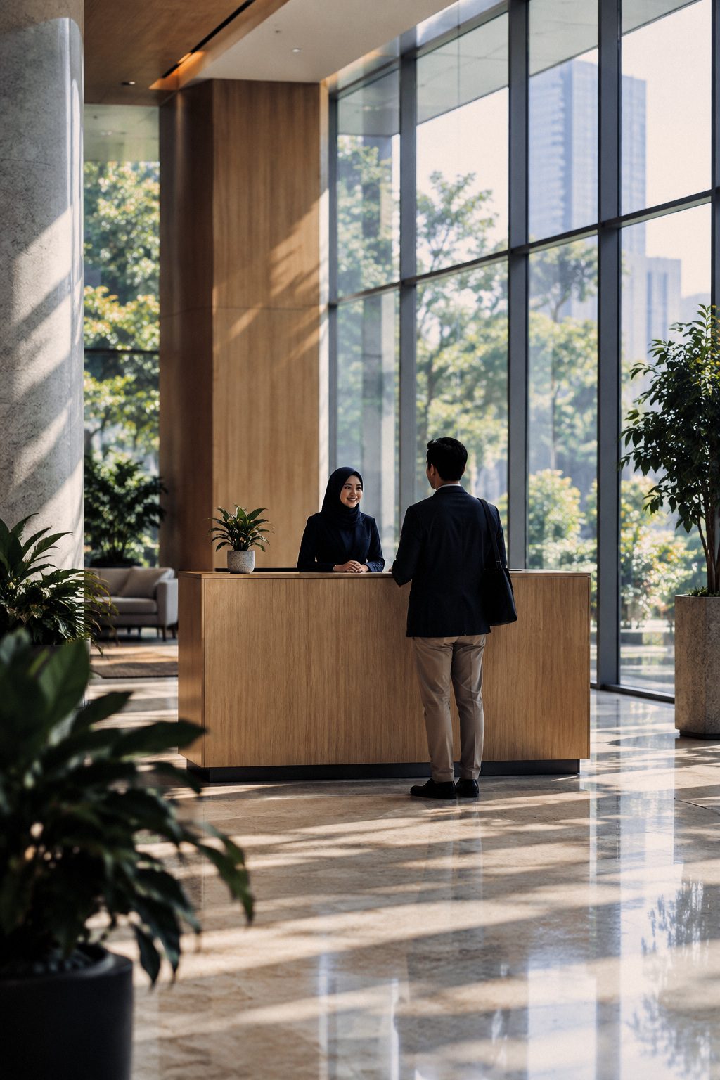 Customer service staff at work